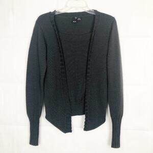 Bench Wool Blend Mock Layer Workwear Office Career Womens Cardigan Sweater Small